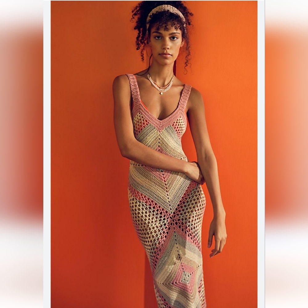 NWT Free People I Found You Crochet Slip Dress L Gorgeous!!!